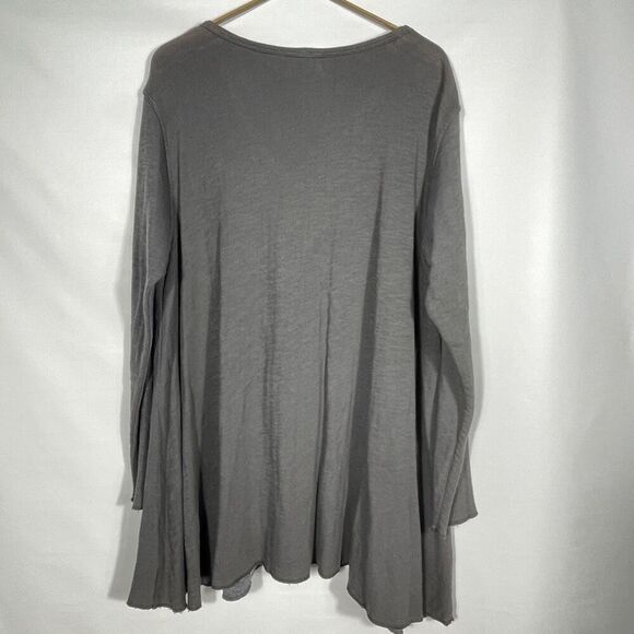 North Star Base Gray Beige Hi-Low Hem Long Sleeve V-Neck T-Shirt Bundle of 2 XS - Picture 9 of 13